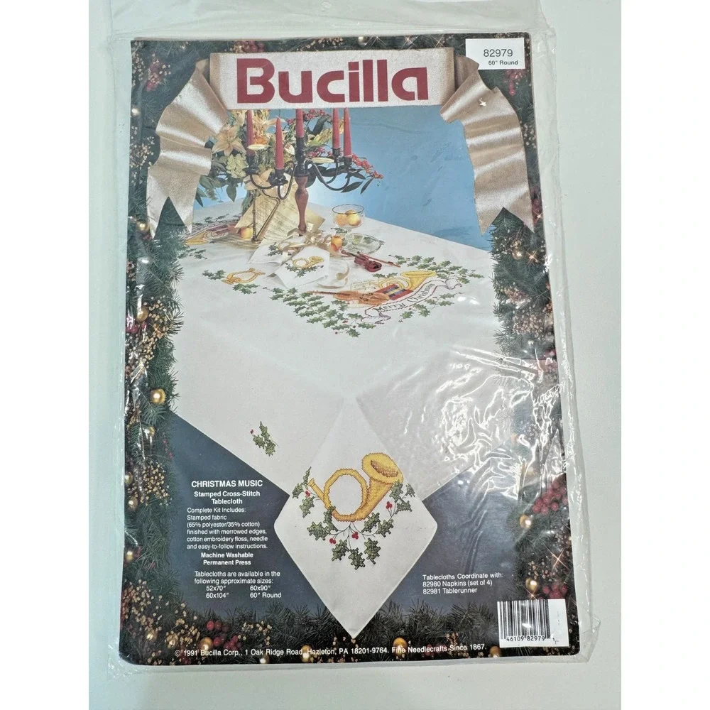 BUCILLA Christmas Music Stamped Cross-Stitch 60
